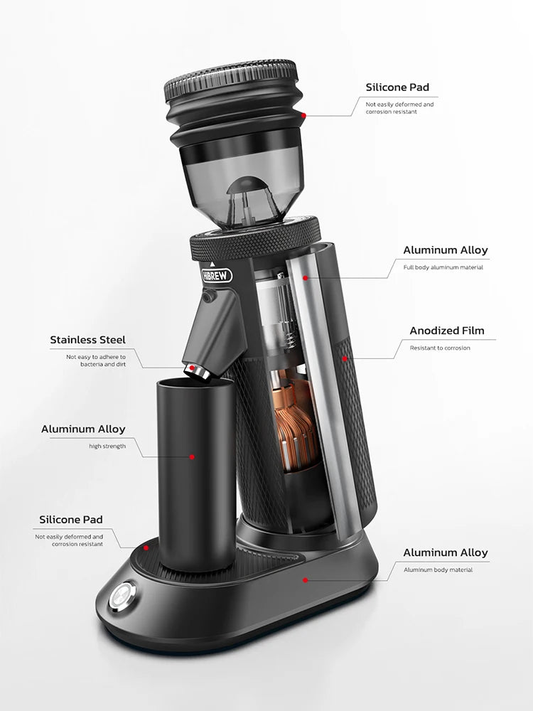 HiBREW G5 48mm Conical Burr Electric Coffee Grinder Compact Portable Coffee Bean Mill Kitchen for Espresso Turkish Coffee