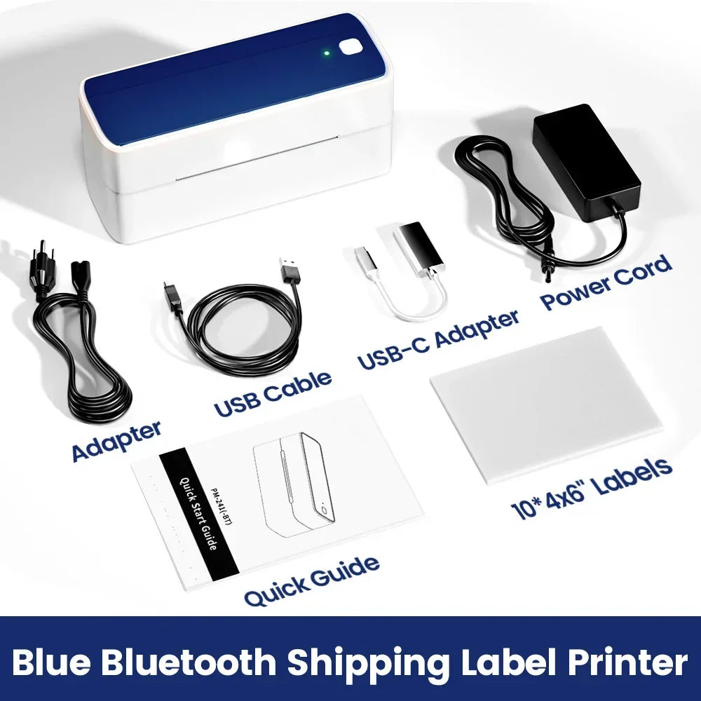Phomemo 241 Bluetooth Thermal Label Printer Wireless Small Shipping Label Printer 4X6 Compatible with iPhone Android Mac Window