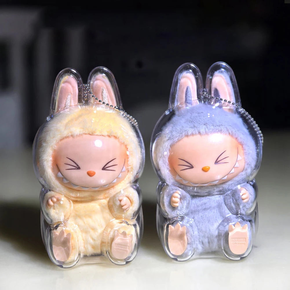 For Labubu Transparent Protective Cover Dustproof Monster Toy Storage Case Cute Elf Plushie Display Cover for Holiday Gifts