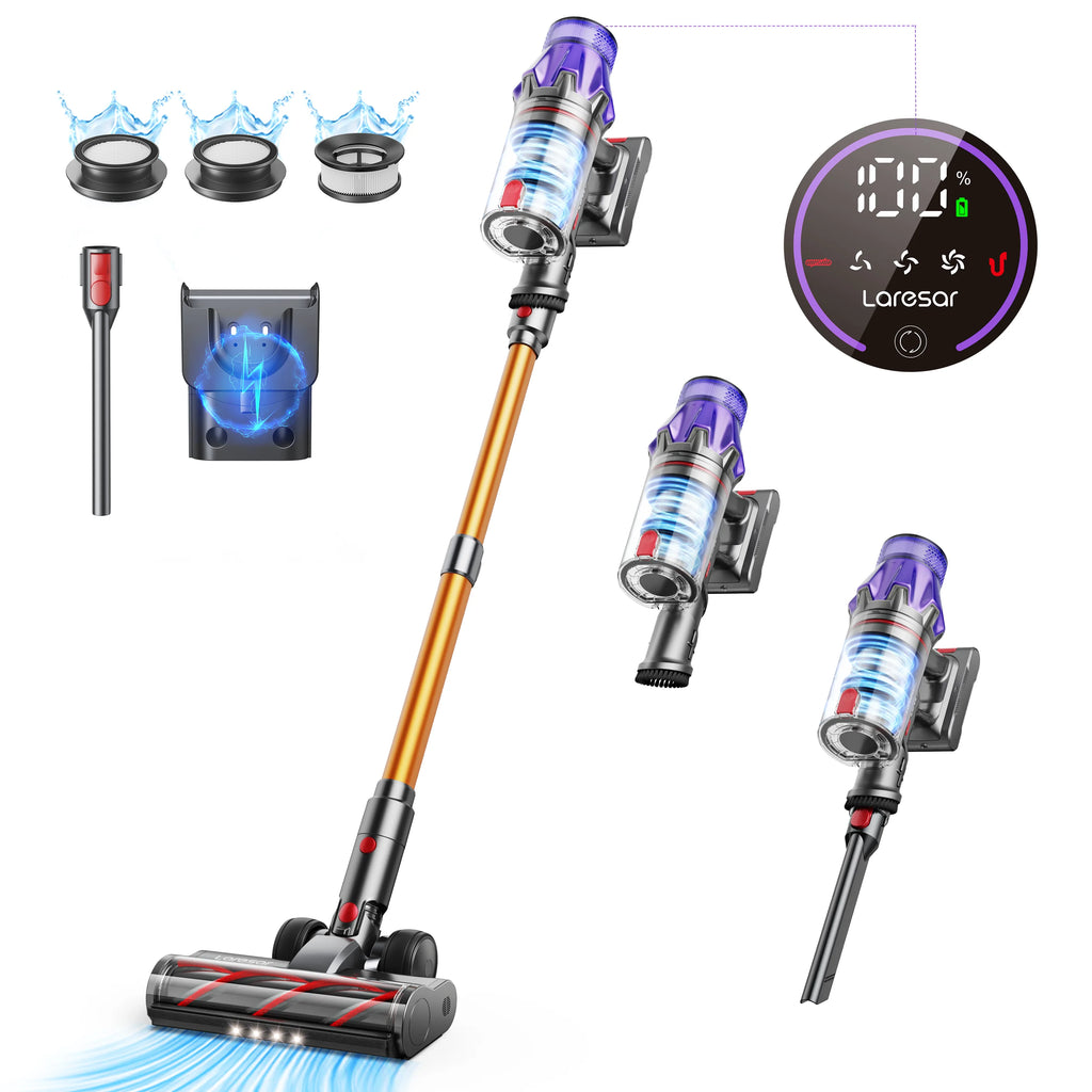 Laresar V7 500W 50000PA Suction Power Cordless Vacuum Cleaner Handheld smart Home appliance Removable Battery Dust Cup